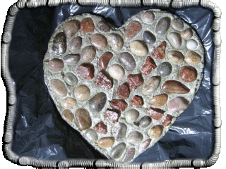 Concrete and mixed stones