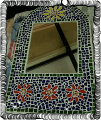 Mary's 1st mosaic, a mirror frame