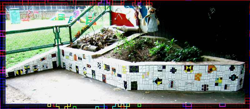 Section of outdoor text display