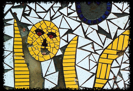 mosaic work recorded after stoning - vandalism