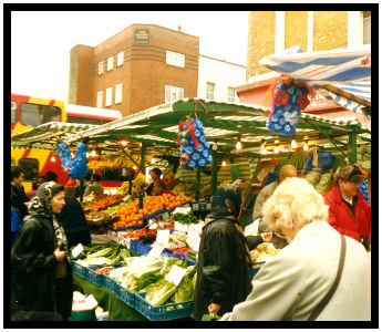 sculptures displayed in Ridley Road Market