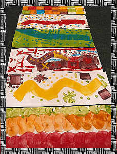 practising painting and designs on paper